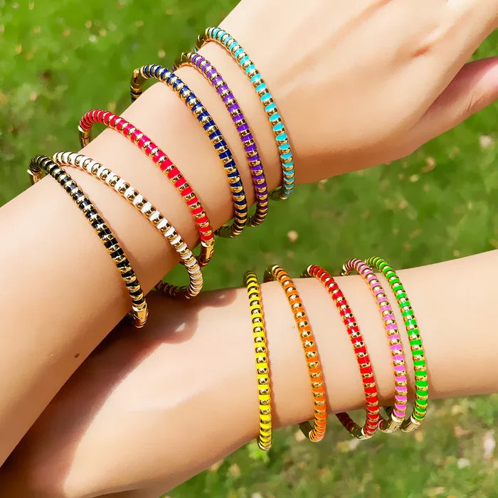Enamel Stripe Bracelets