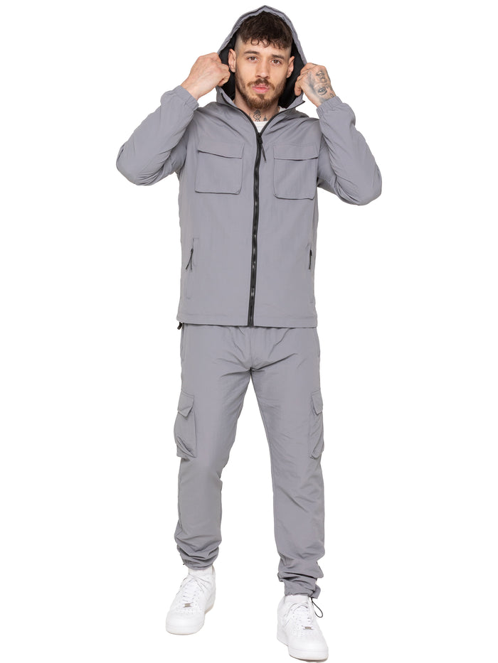 Enzo Milano | Mens Poly Cargo Tracksuit Set