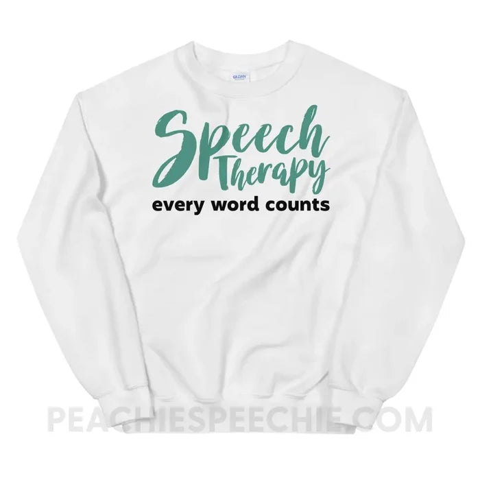 Every Word Counts Classic Sweatshirt - White / S - Hoodies & Sweatshirts peachiespeechie.com