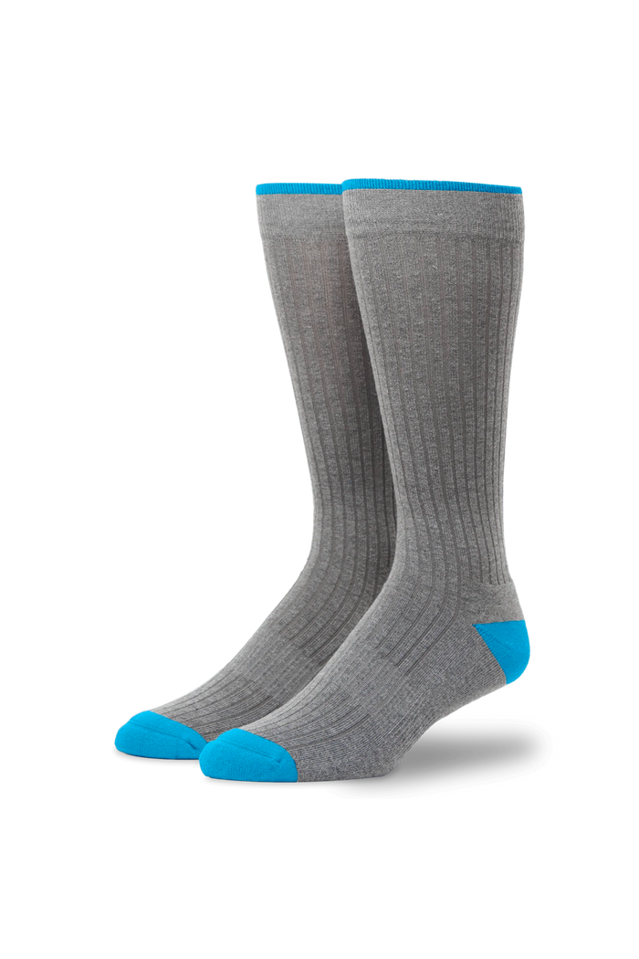 Grey Heather | Front view of Everyday Extended Crew Sock in Grey Heather
