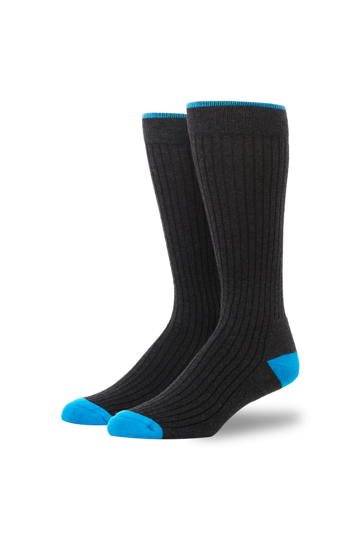 Charcoal | Front view of Everyday Extended Crew Sock in Charcoal