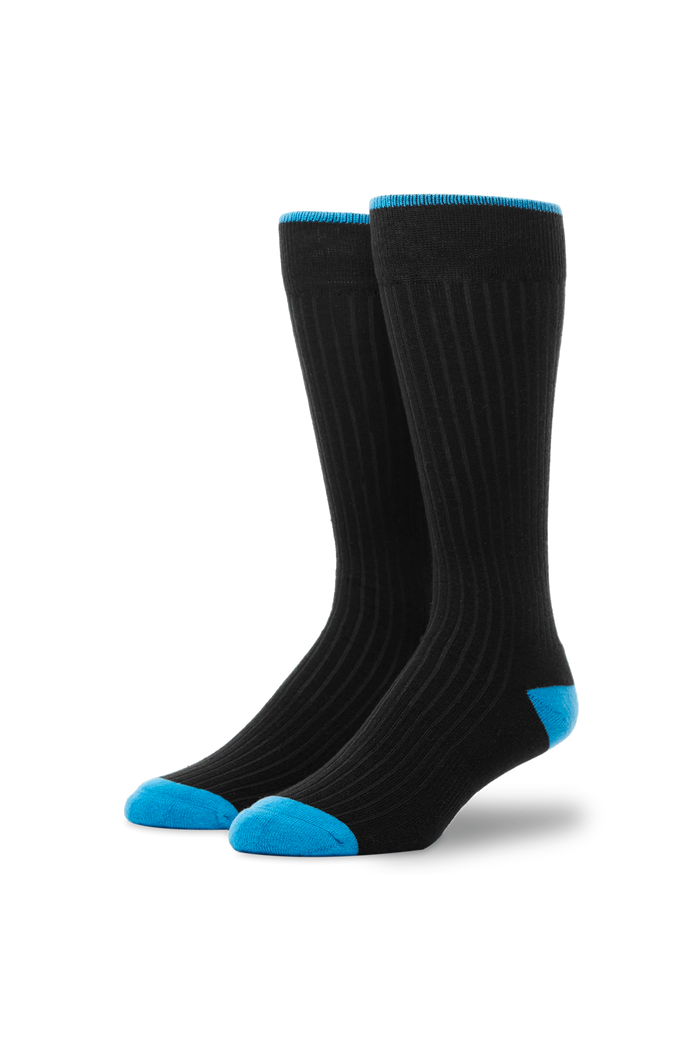 True Black | Front view of Everyday Extended Crew Sock in True Black