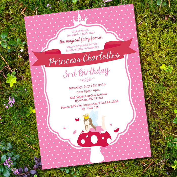 Fairy Princess Birthday Party Invitation | Woodland Fairy Invite