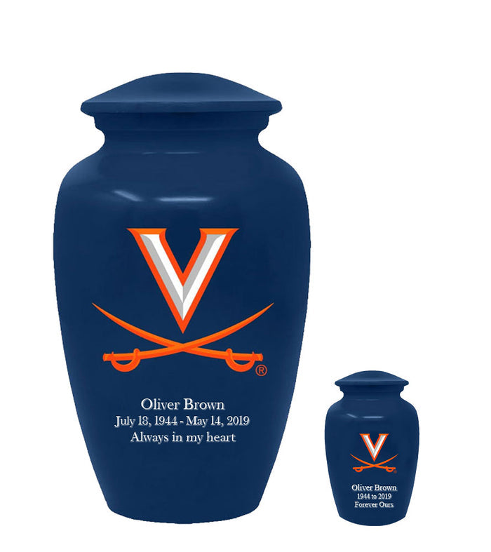 Fan Series - University of Virginia Cavaliers Blue Memorial Cremation Urn - IUVRG100