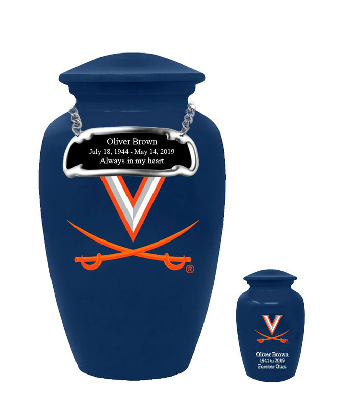 Fan Series - University of Virginia Cavaliers Blue Memorial Cremation Urn - IUVRG100