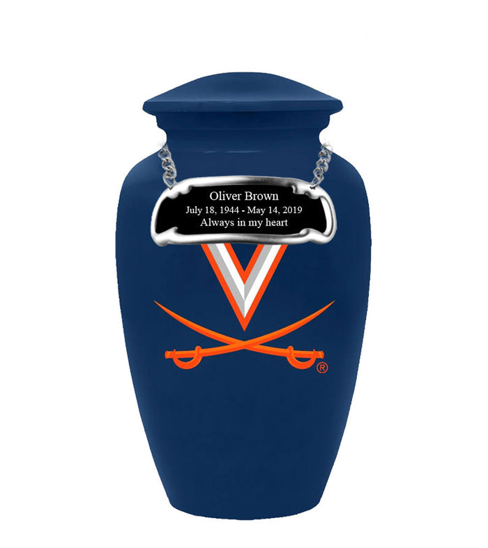Fan Series - University of Virginia Cavaliers Blue Memorial Cremation Urn - IUVRG100