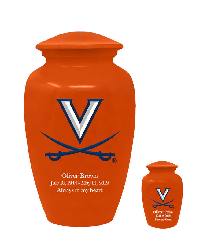 Fan Series - Virginia University Cavaliers Orange Memorial Cremation Urn - IUVRG101