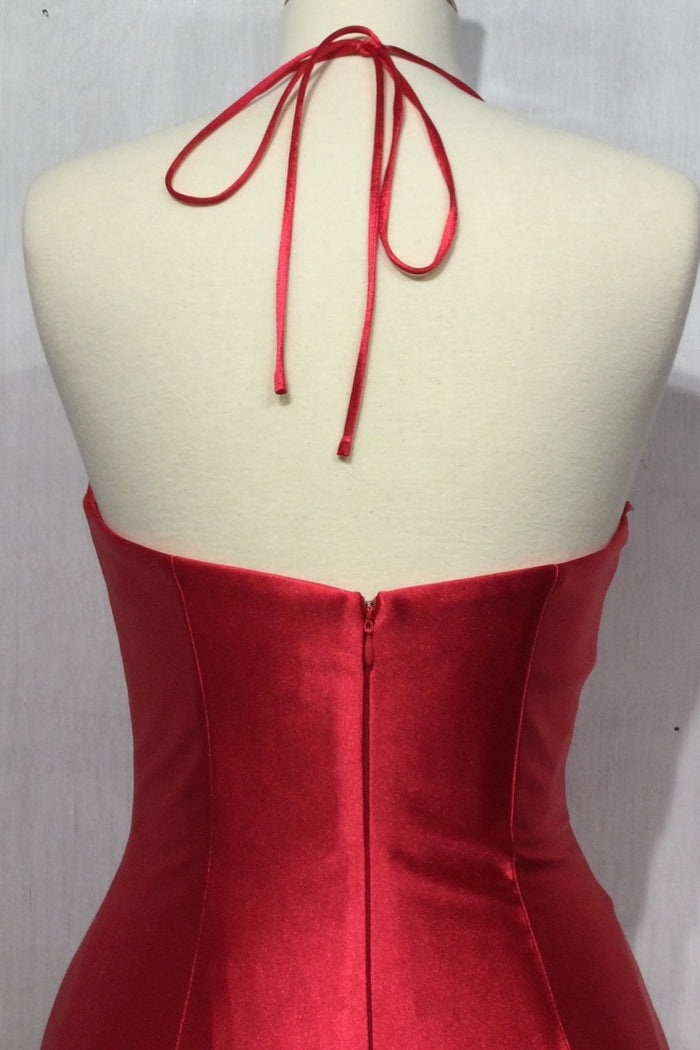 Red Fitted Satin Corset Gown CH112 - Women Evening Formal Gown - Special Occasion