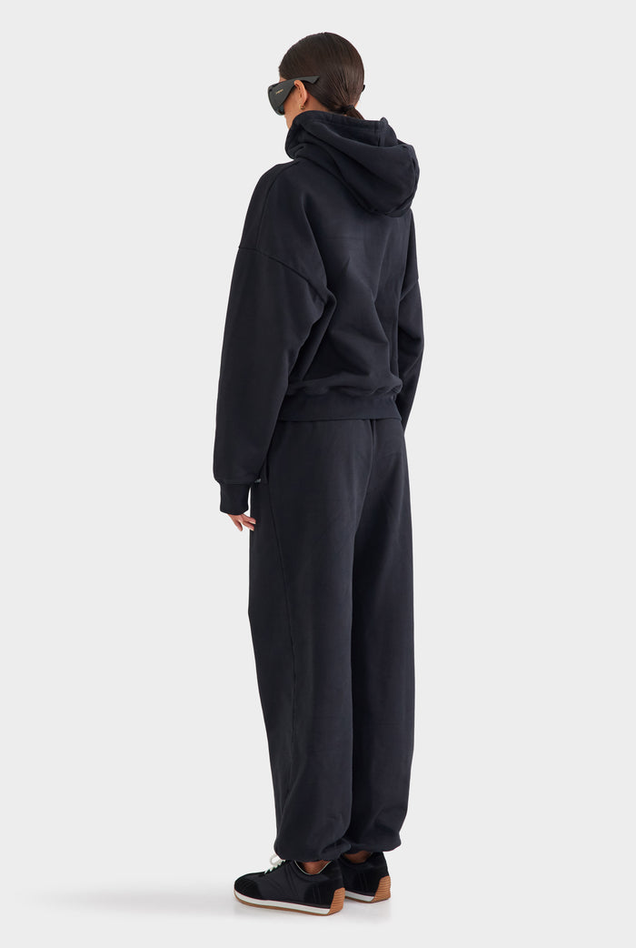 Fleece Track Hoodie - Black