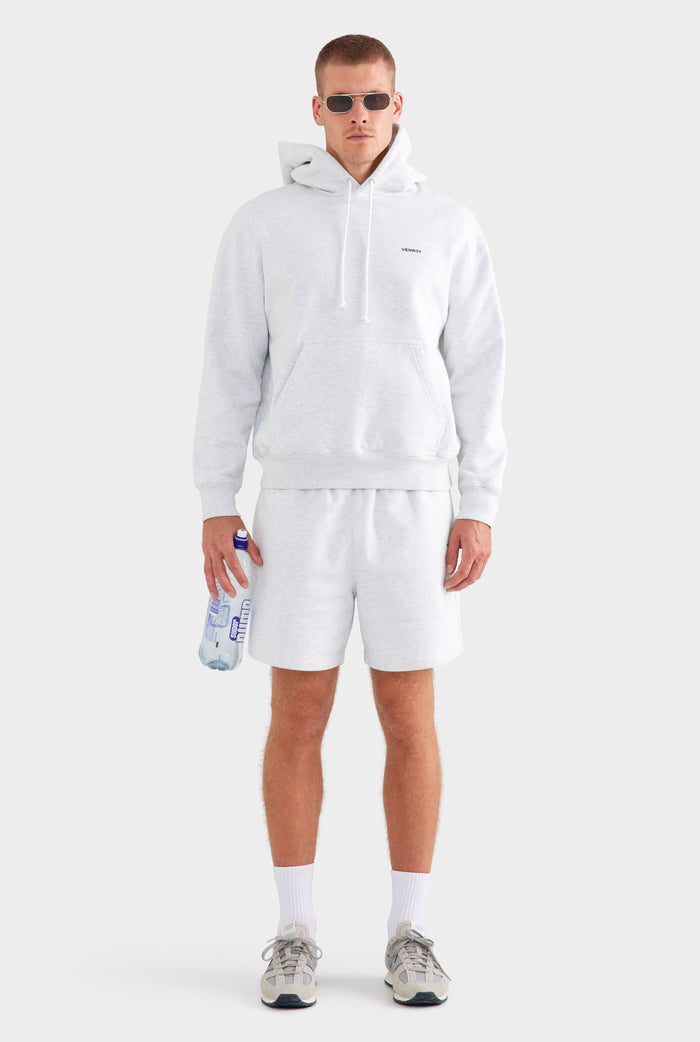 Fleece Track Hoodie - Light Grey Marl