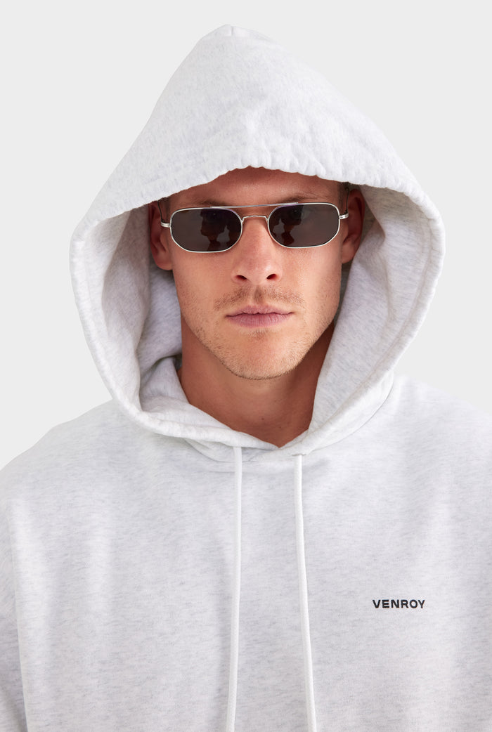 Fleece Track Hoodie - Light Grey Marl