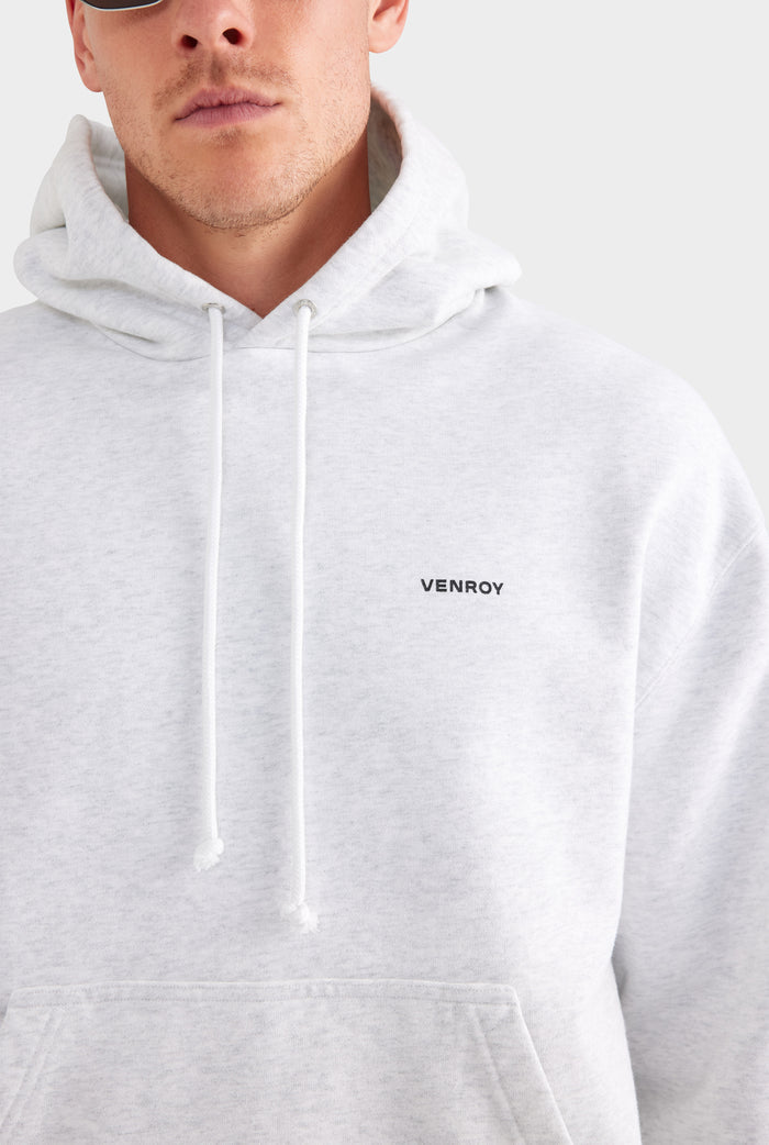 Fleece Track Hoodie - Light Grey Marl