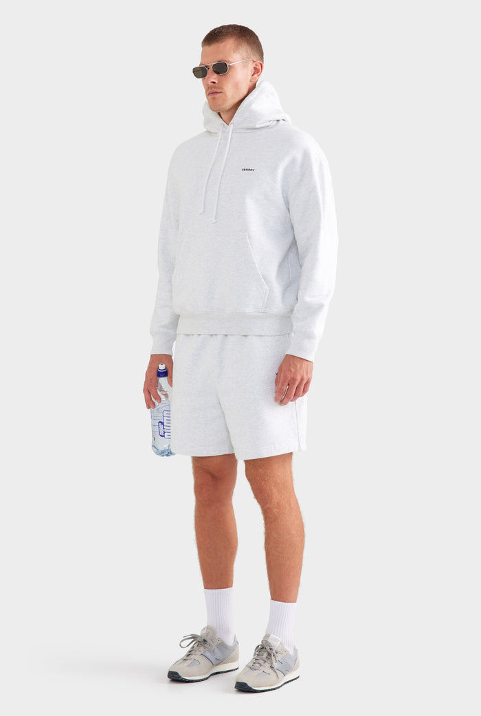 Fleece Track Hoodie - Light Grey Marl