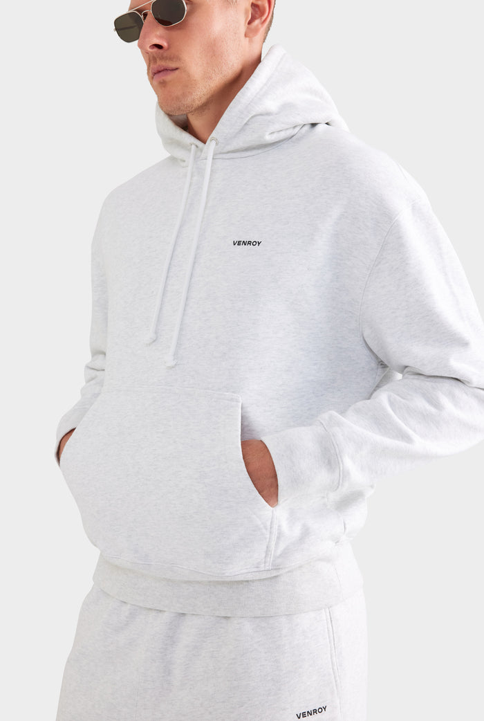 Fleece Track Hoodie - Light Grey Marl