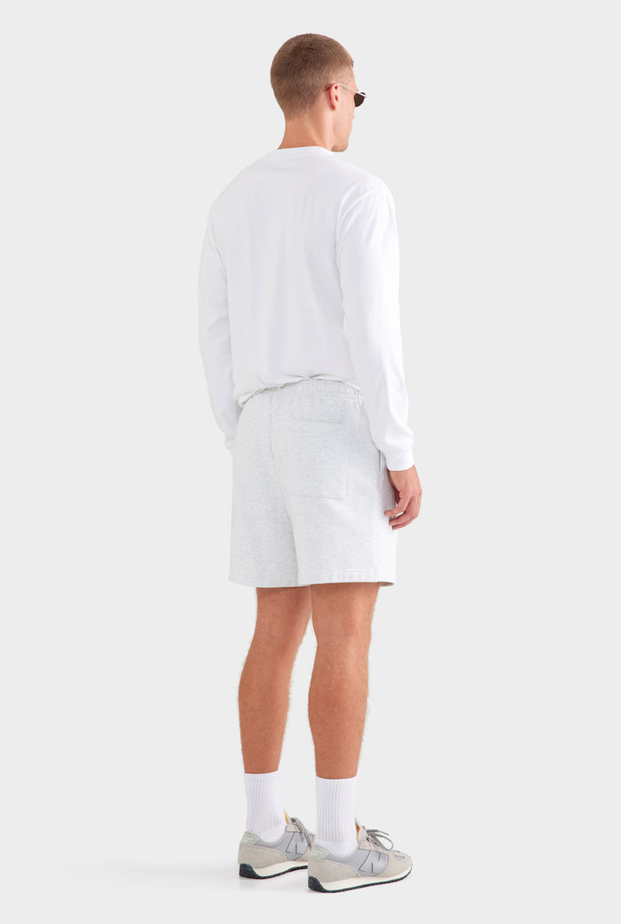 Fleece Track Short - Light Grey Marl