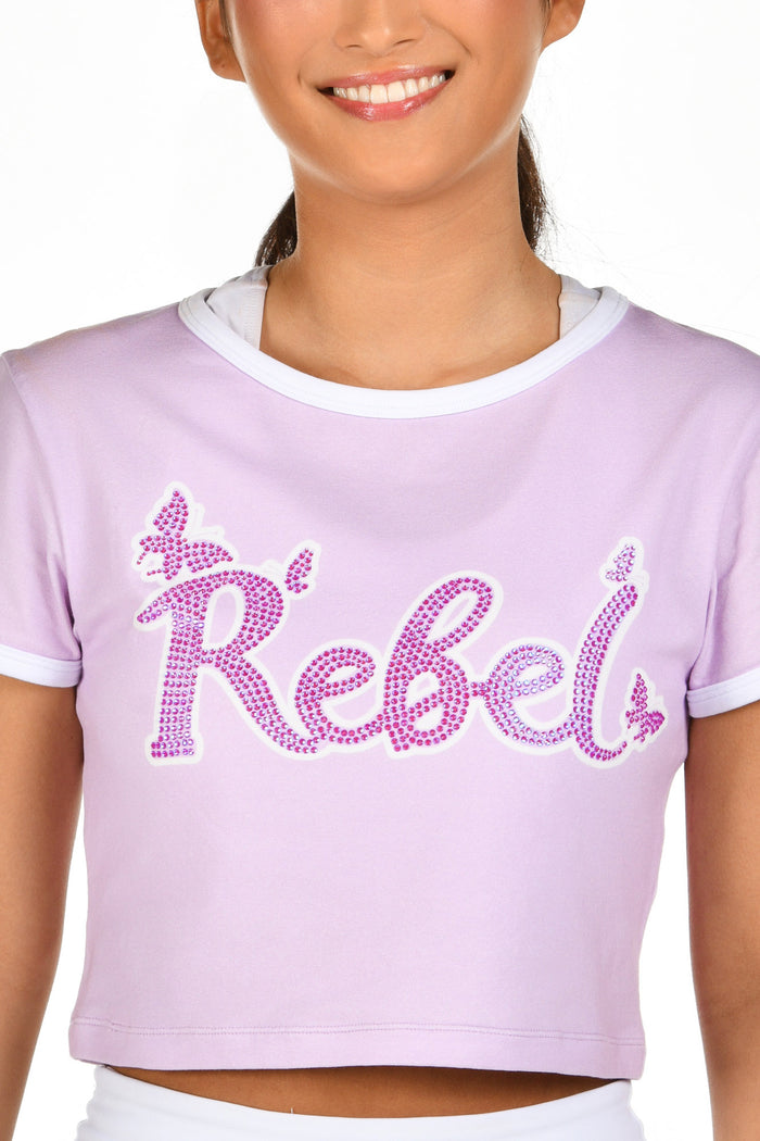 Flora Fly Cropped Tee in Icy Lavender