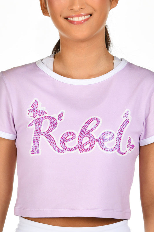 Flora Fly Cropped Tee in Icy Lavender