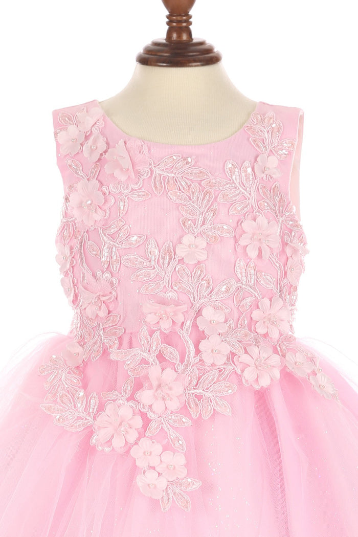 Floral Lace Tulle Girl Baby Dress by Cinderella Couture USA 9125B