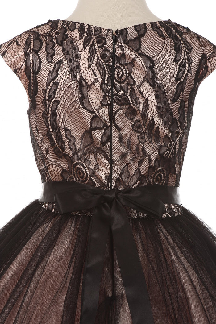 Floral Lace Tulle Girl Party Dress by Cinderella Couture USA AS5045