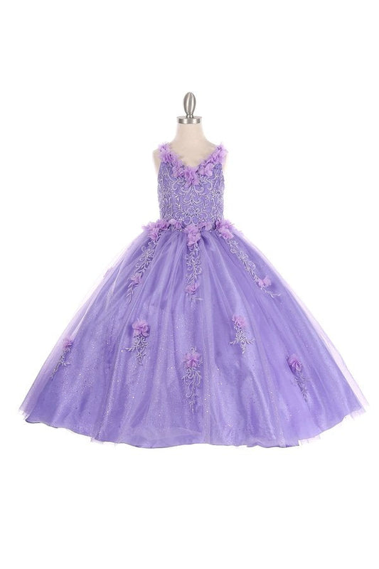 Flower Glitter Tulle Girl Mini Quince by Cinderella Couture USA AS8025