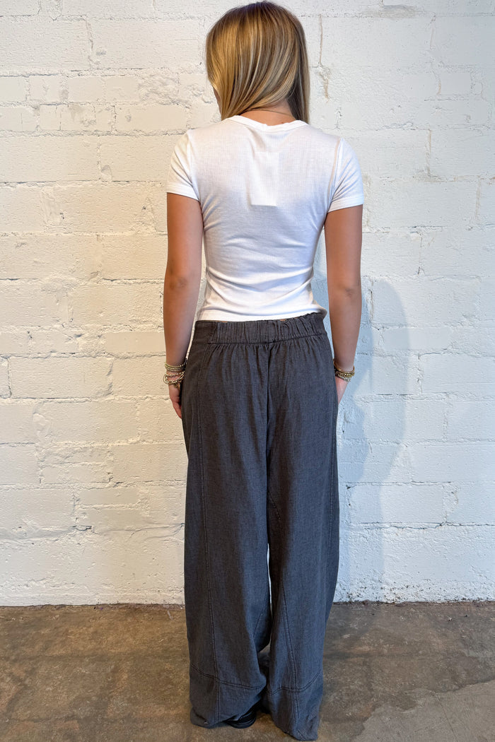 Free People Days End Linen Pants Black Back, adeline boutique, dallas boutique, boutique