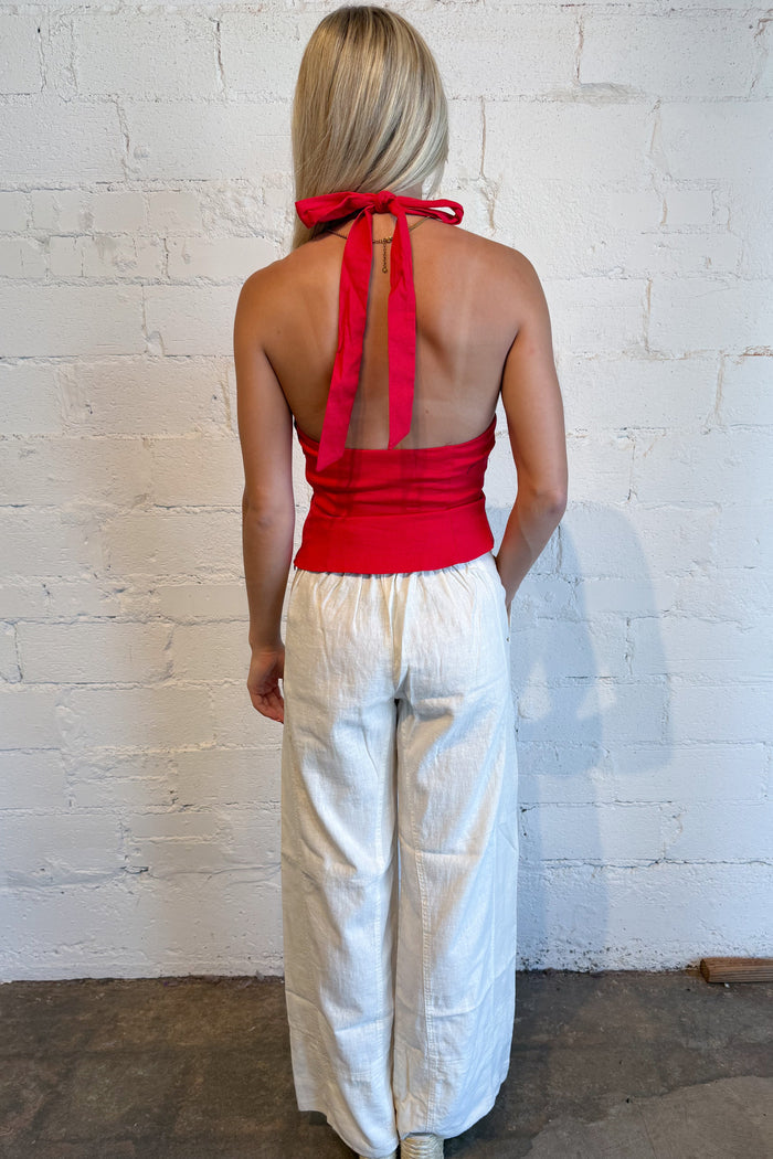 Free People Days End Linen Pants Back, adeline boutique, dallas boutique, boutique