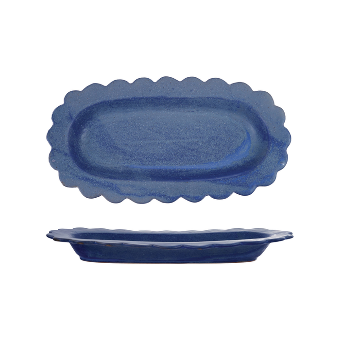 French Blue Scalloped Platter