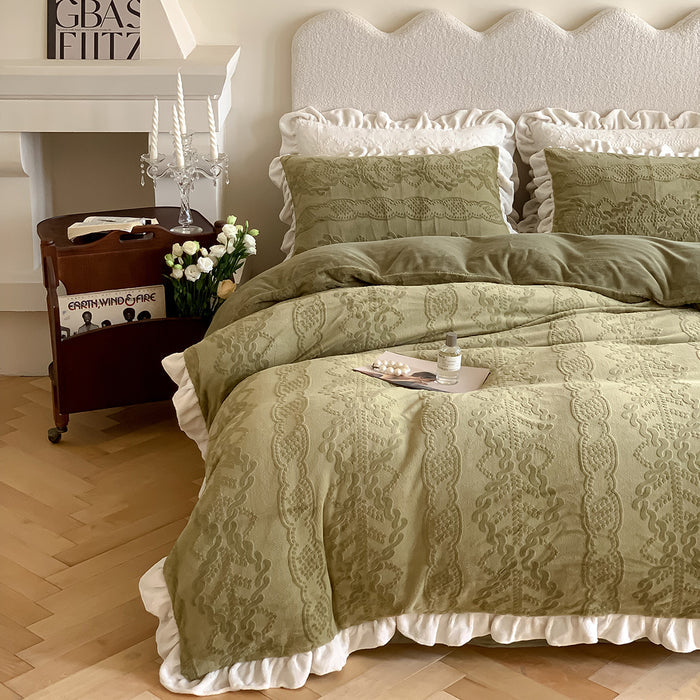 French Milk Velvet Warm Bedding Set