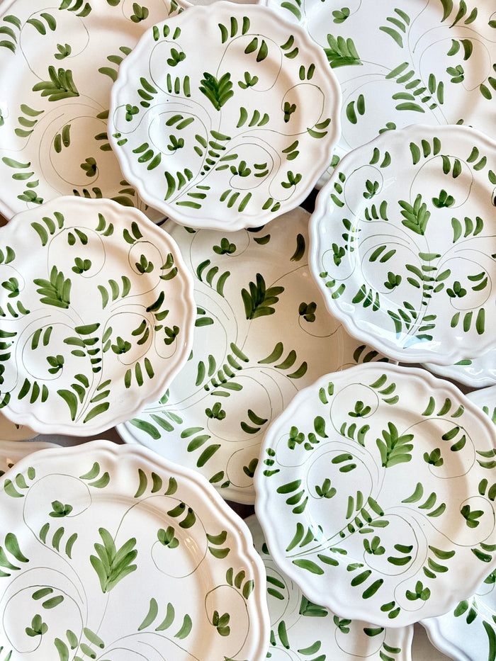 Fresco Dinnerware - White & Emerald