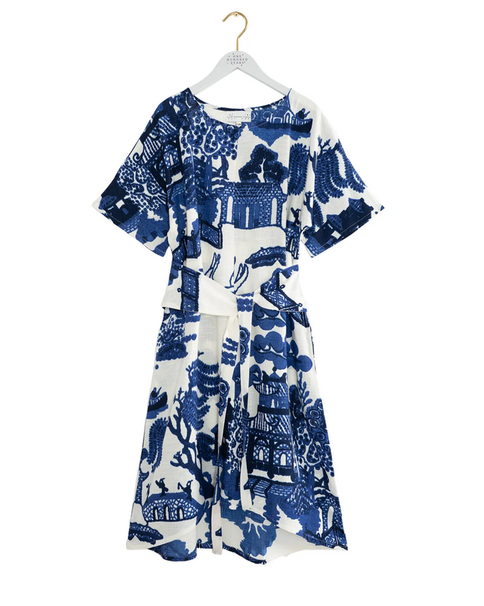 Giant Willow Blue Obi Dress