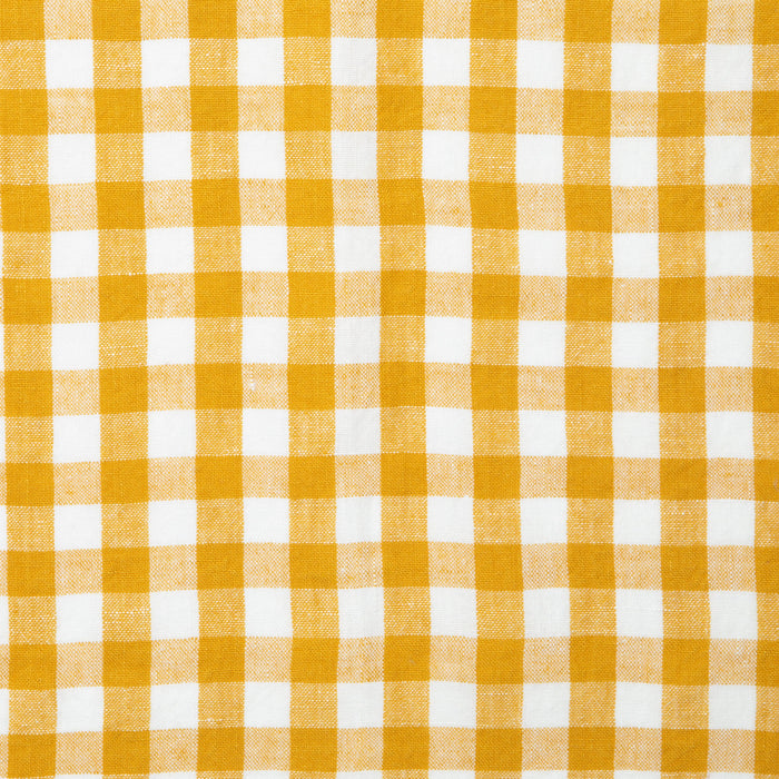 Gingham Belgian Linen Napkin - Mustard - Set of 4