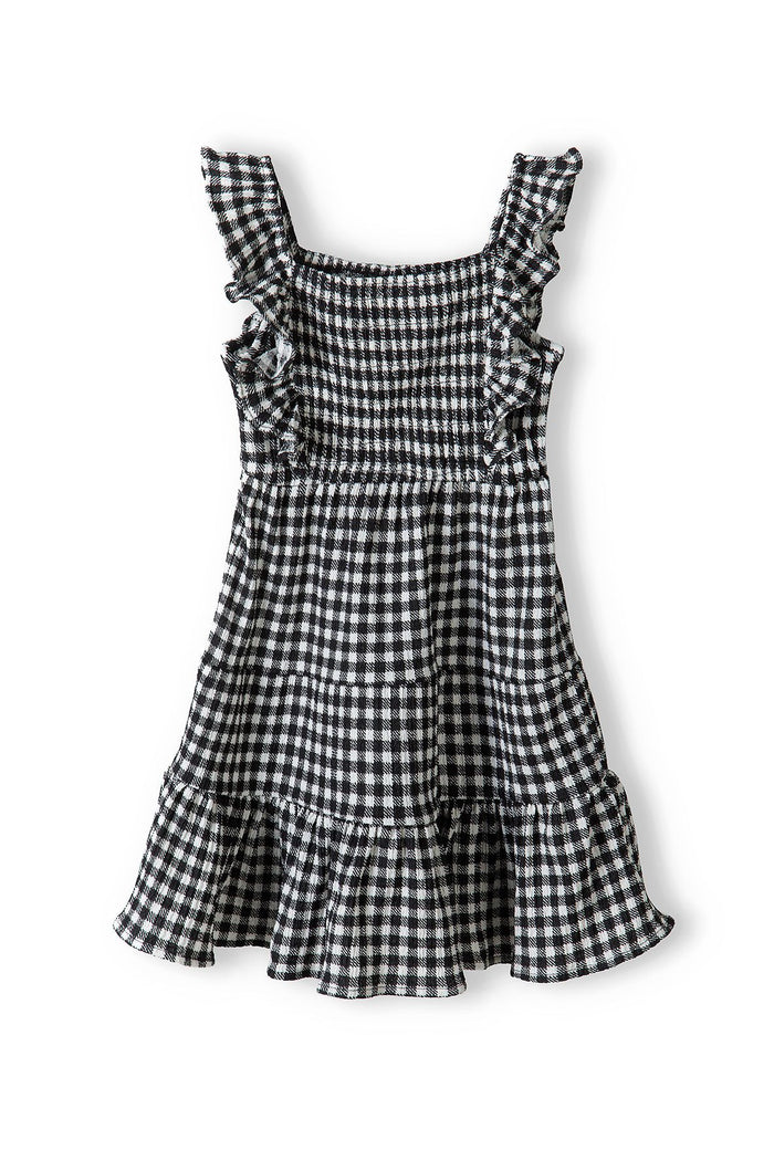 Tiered Dress, Black White Gingham, Frill Straps - 2