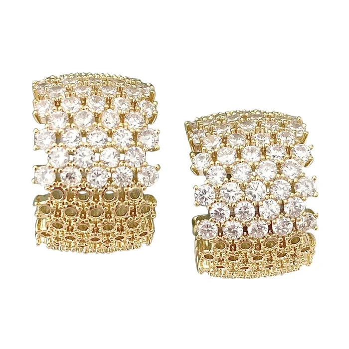 Glitter Gold Huggie Earrings