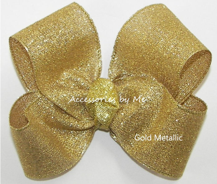 Gold Metallic Hair Bow