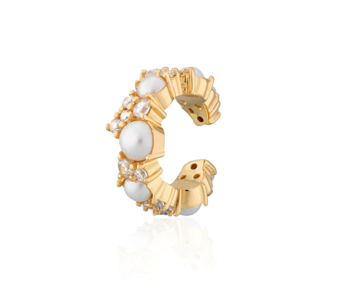 Gold Pearl Ear Cuff