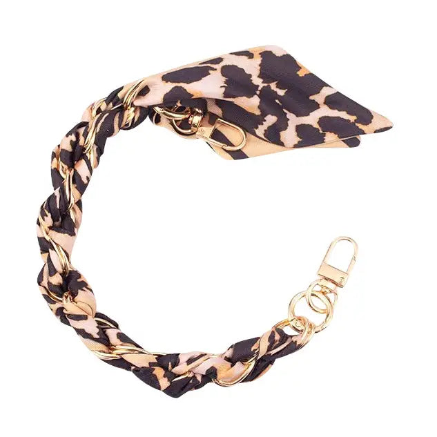 Gold Phone Chain with Scarf - Short