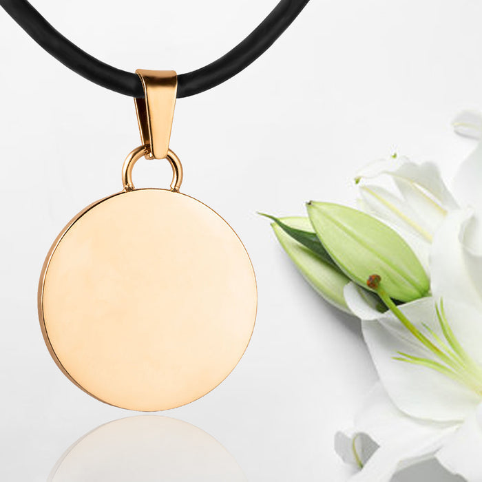 Gold polished fingerprint pendant - Circle