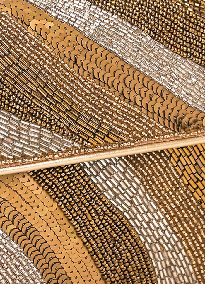 Golden Glam Beaded Shoulder Bag