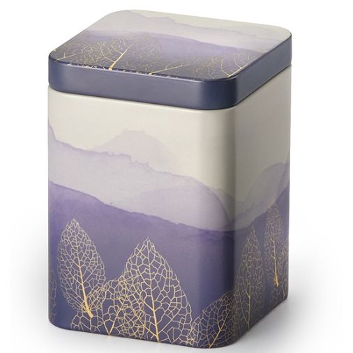 Golden Leaf Tea Tin, Purple or Blue