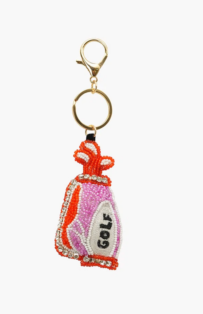 Golf Pro Hand-Beaded Boho Bag Charm