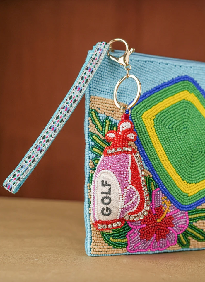 Golf Pro Hand-Beaded Boho Bag Charm