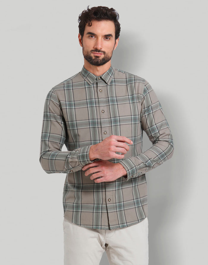 Green Check Full Sleeves Shirt