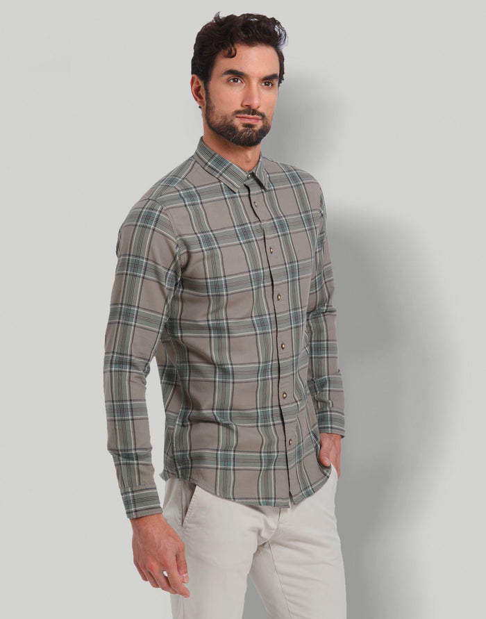 Green Check Full Sleeves Shirt
