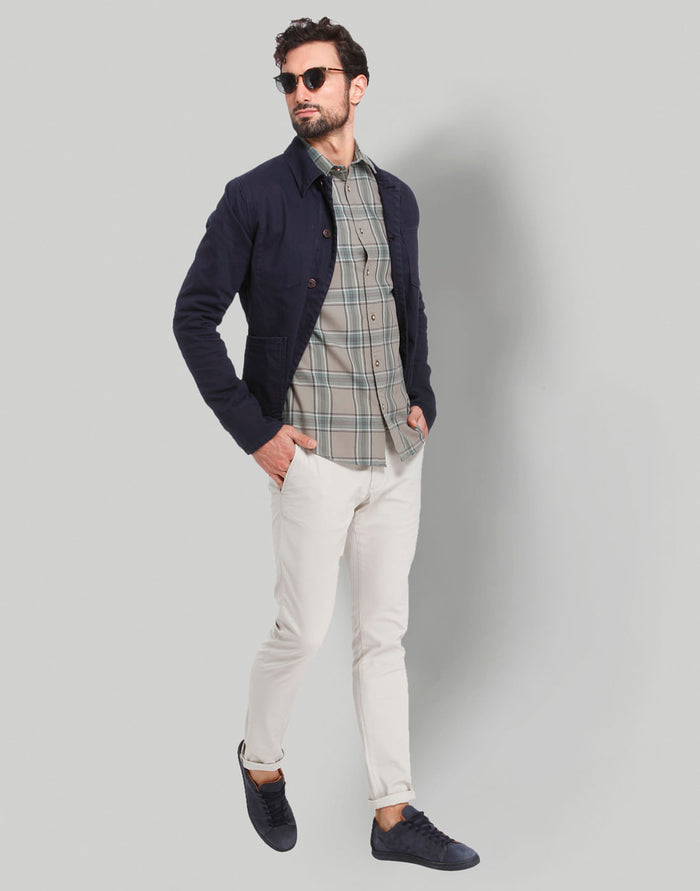 Green Check Full Sleeves Shirt