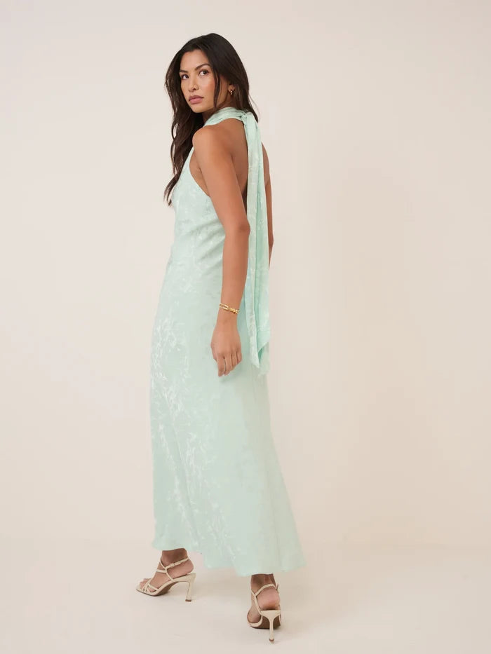 Green Floral Jacquard Fifi Maxi Dress