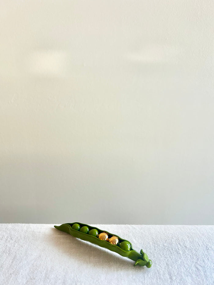 Green Peapod Knife Rest/ Napkin Decor - S/3