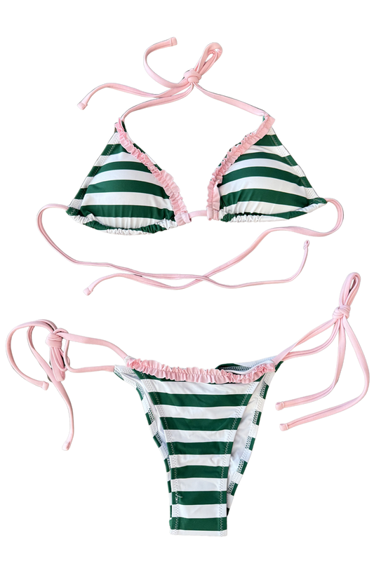 Green Stripe Bikini Top, adeline boutique, dallas boutique, boutique