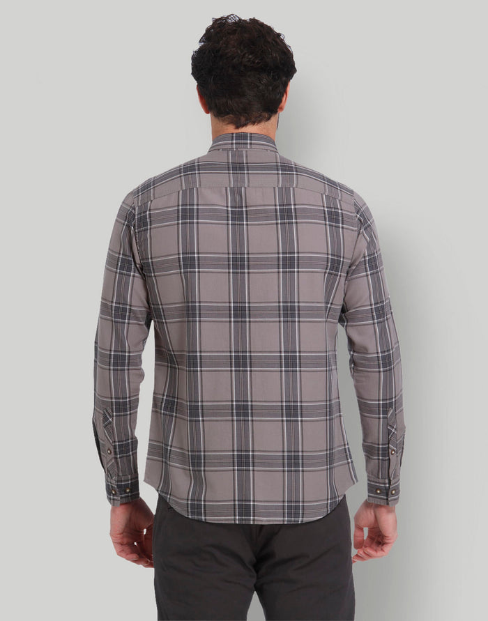 Grey Check Full Sleeves Shirt
