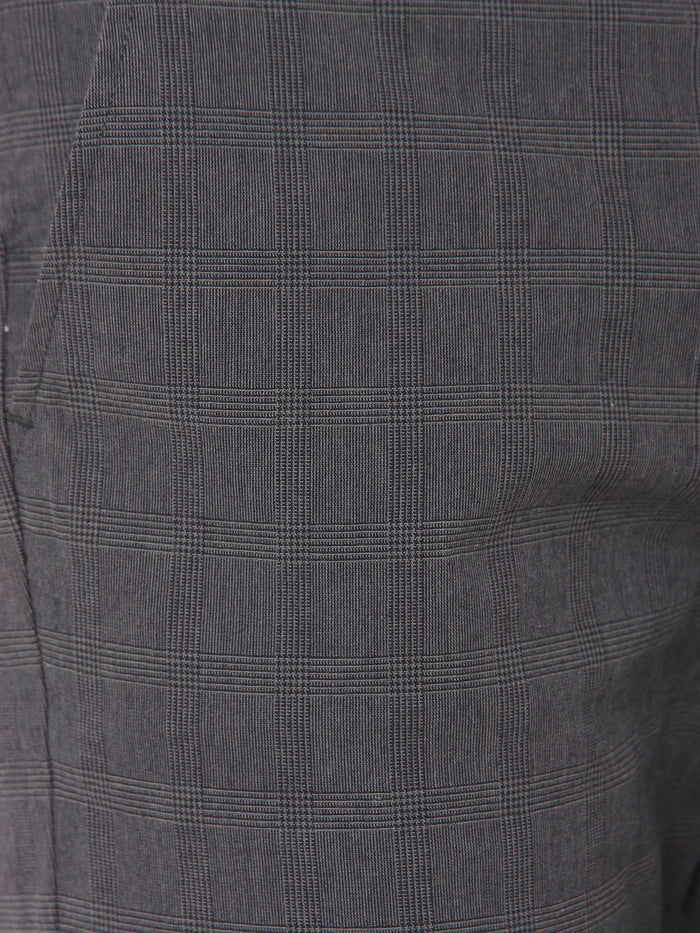 Grey Check Slim Fit Pants