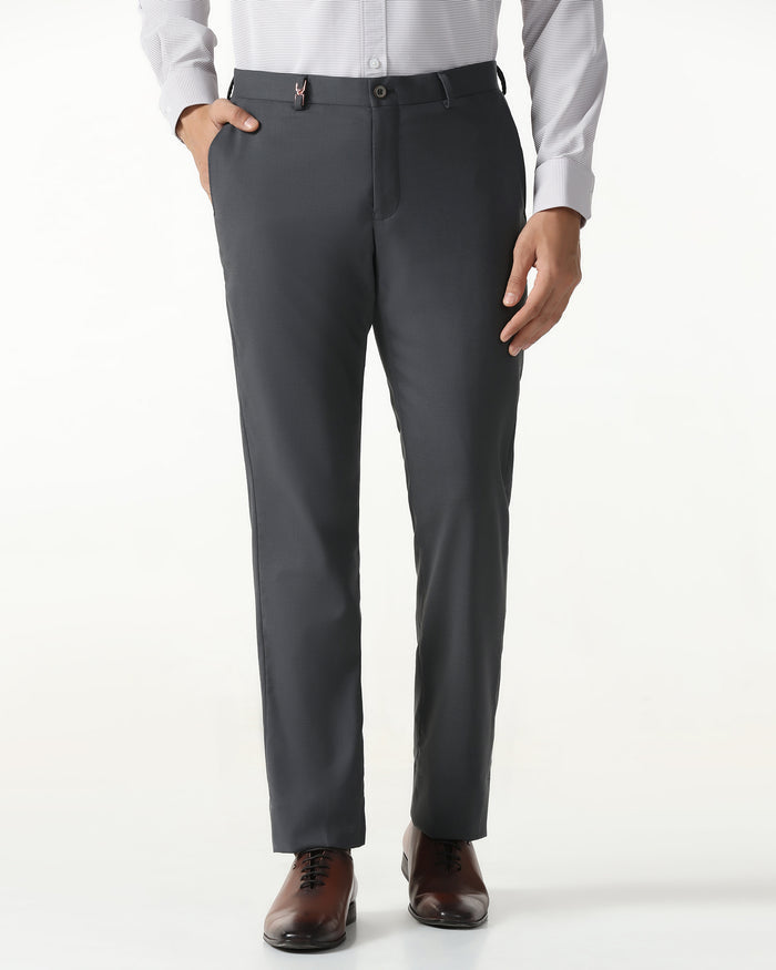 Grey Luxe Solid Trouser - Meter